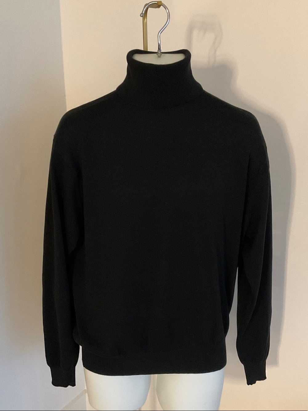 TULLIANO Black Silk/Cotton Turtleneck sz L